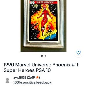Phoenix marvel comics super heroes trading card 1990
